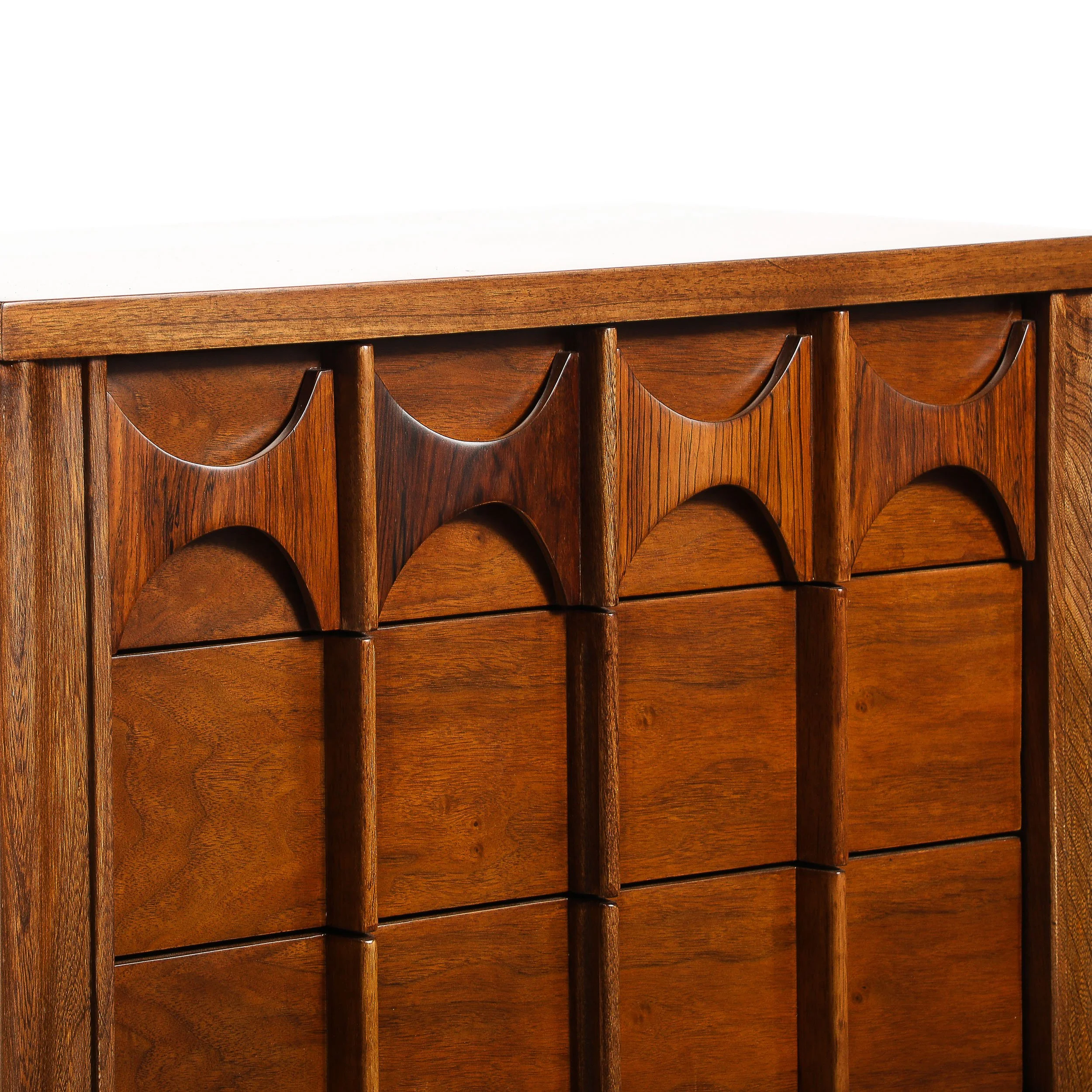 Pair of Mid-Century Perspecta Nightstands W/ Sculptural Front by